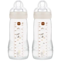 MAM Easy Active Baby Bottle 330ml 2pk Neutral- Sutteflasker