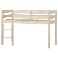 Hoppekids ECO Comfort halvhøj seng med madras - 70x160 cm. - natur-Børn Pakkeløsninger|Juniorsenge