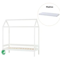 Hoppekids ECO Comfort Husseng med madras - 70x160 cm. - hvid-Børn Juniorsenge
