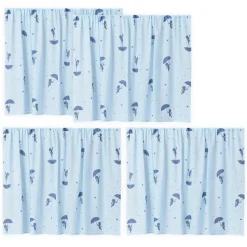 Hoppekids ECO Dream Halvhøj seng (delbar) hvid 70x160, med forhæng blå-Børn Pakkeløsninger|Juniorsenge