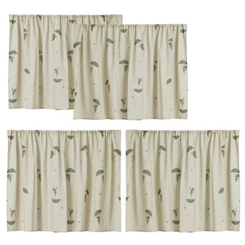 Hoppekids ECO Dream Halvhøj seng (delbar) hvid 90x200, med forhæng grøn-Børn Pakkeløsninger|Juniorsenge