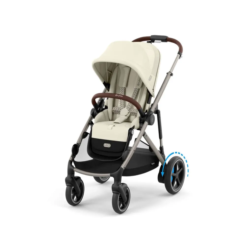 Cybex E-Gazelle S - Seashell Beige | light beige- Klapvogne Med Flade Sæder