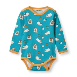 Småfolk Elstar Langærmet Body - Creamy blue- Bodystocking Langærmet