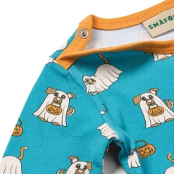 Småfolk Elstar Langærmet Body - Creamy blue- Bodystocking Langærmet