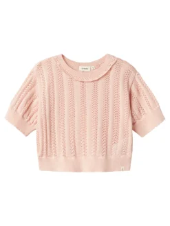 Lil' Atelier Faria ss løs strik - PEACH WHIP- T-Shirts & Toppe