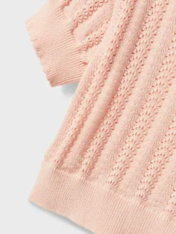 Lil' Atelier Faria ss løs strik - PEACH WHIP- T-Shirts & Toppe