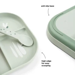 Done By Deer Foodie inddelt tallerken Croco Grøn- Service