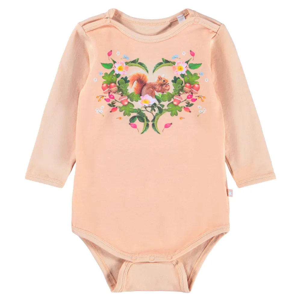 Molo Foss Body - Squirrel heart- Bodystocking Langærmet