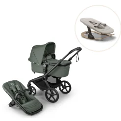 Bugaboo Fox 5 Renew complete inkl. Giraffe bouncer - forest green/polar white- Vognpakker