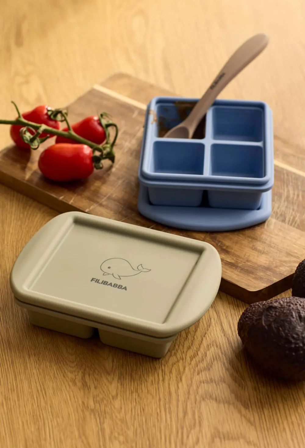 Filibabba Frysebakke til babymad 4x65 ml - 2-pak - Ocean Mix- Madopbevaring