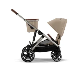 Cybex Gazelle S - almond beige- Søskende/Tvillingevogne|Klapvogne Med Flade Sæder