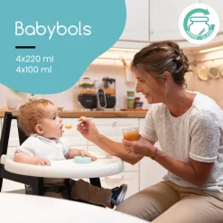 Babymoov Glas madbøtter - 4x 100ml & 4x 220ml- Madopbevaring