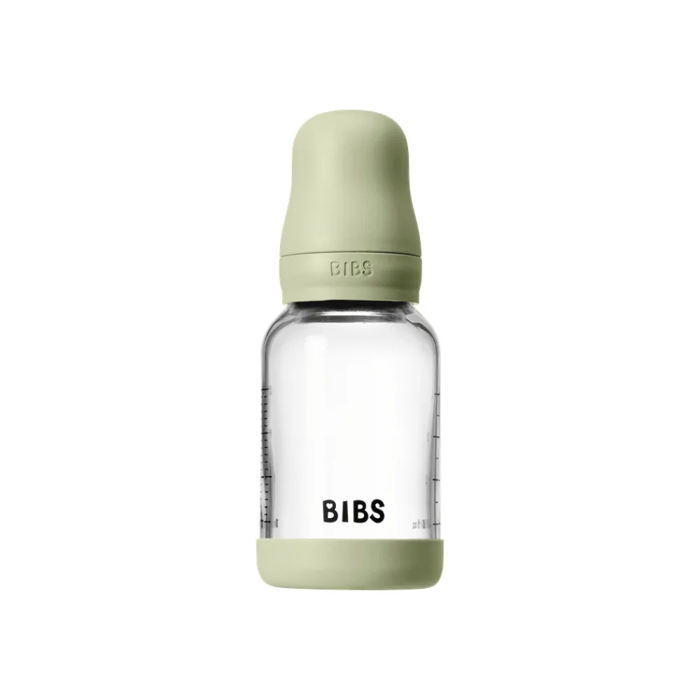 BIBS Glass baby bottle latex 120 ml sage- Sutteflasker