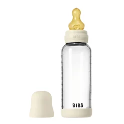 BIBS Glass baby bottle latex 240 ml ivory- Sutteflasker