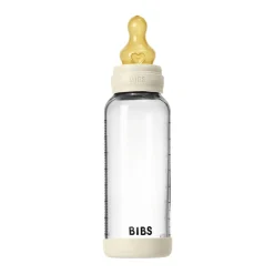 BIBS Glass baby bottle latex 240 ml ivory- Sutteflasker