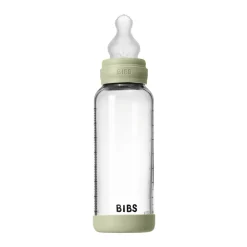 BIBS Glass baby bottle silicone 240 ml sage- Sutteflasker