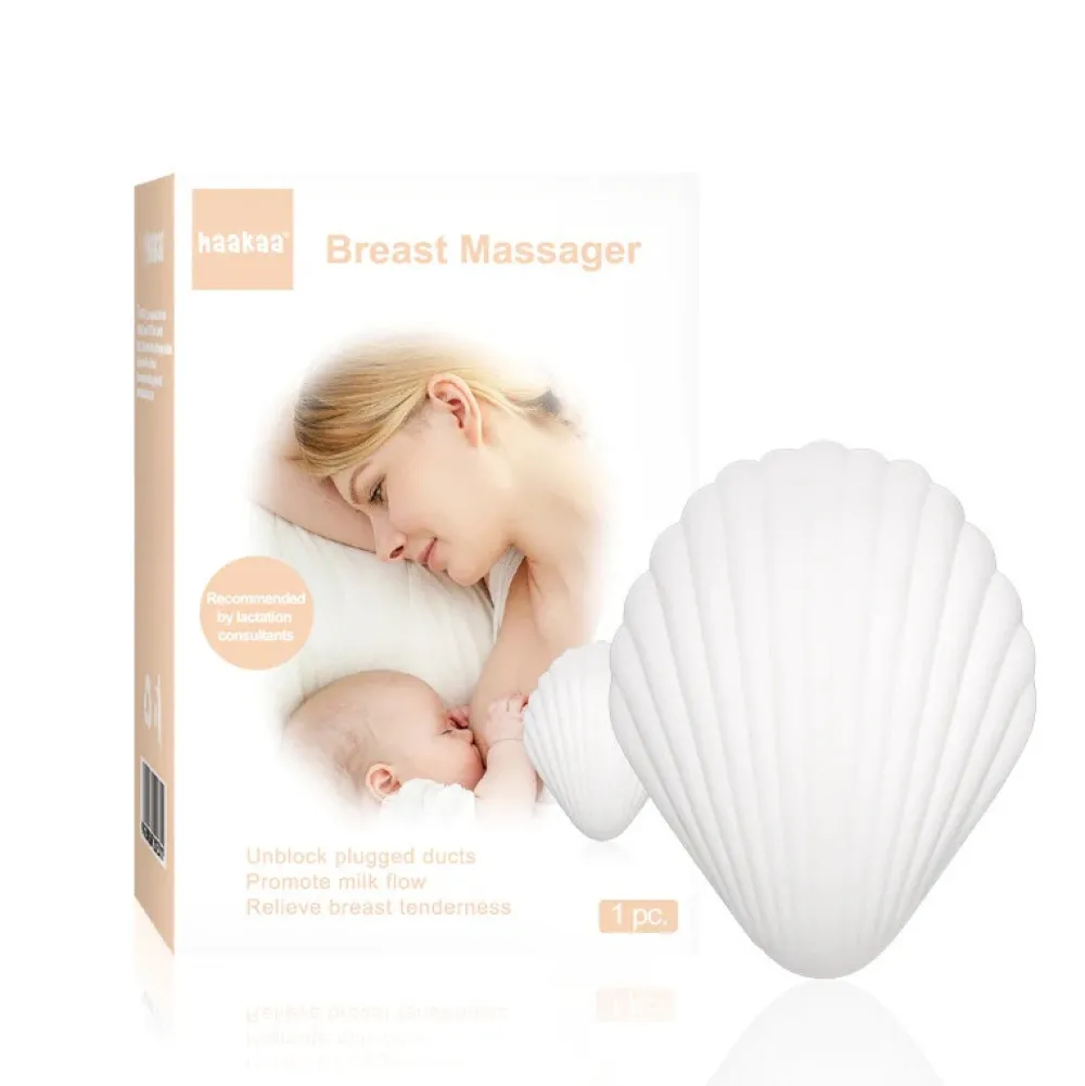 Haakaa brystmassager med vibrator "Muslingskallen"- Plejeartikler Til Mor