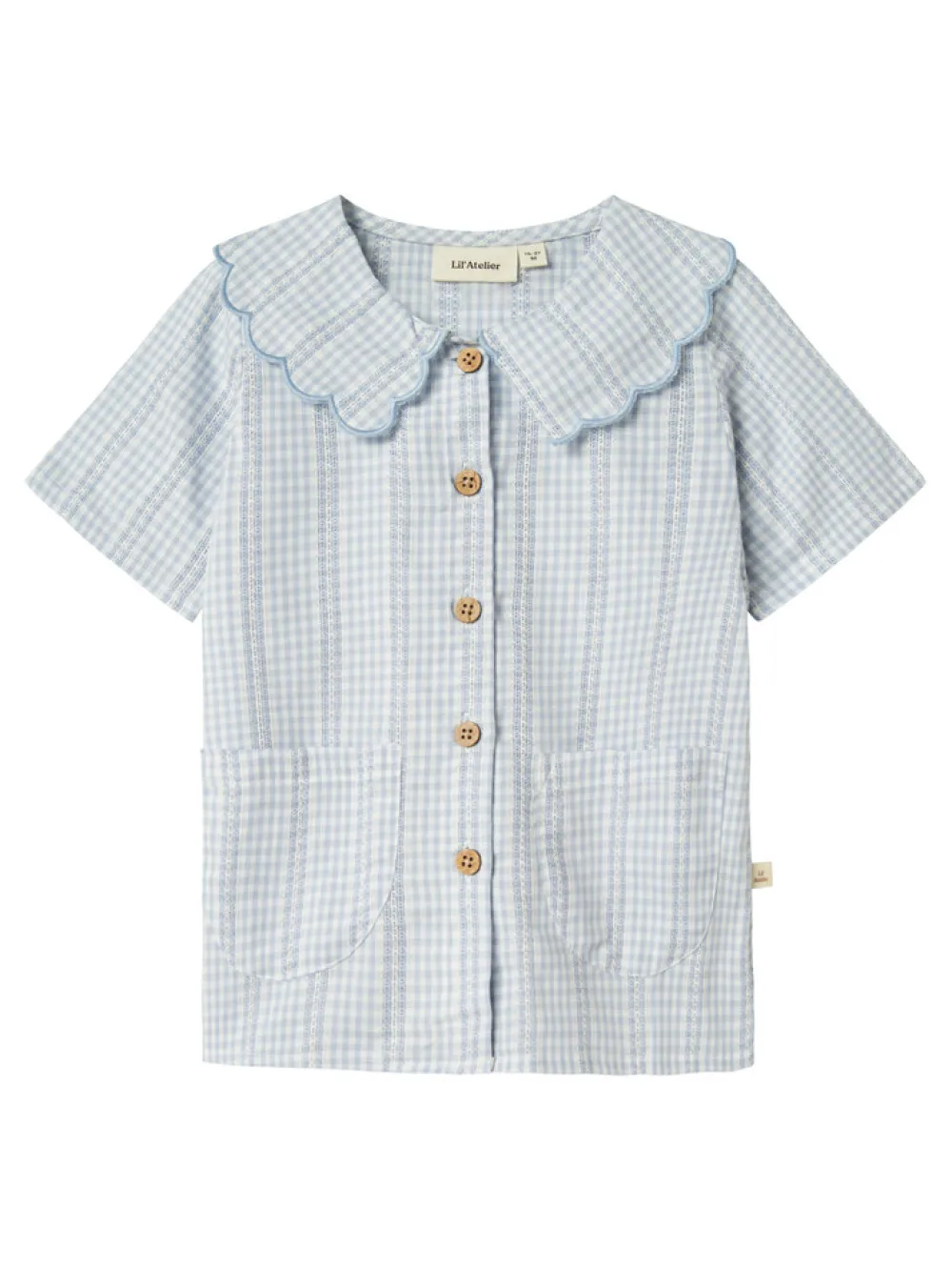 Lil' Atelier Hazelle kortærmet løs skjorte - ZEN BLUE- Skjorter