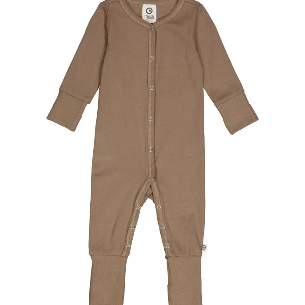 Müsli Heldragt med fødder - Walnut- Heldragter M. Fod|Heldragter U. Fod