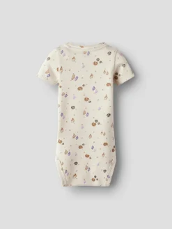 NAME IT Hiline Kortærmet Body - SANDSHELL- Bodystocking Kortærmet