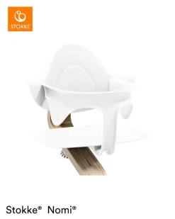 Stokke Nomi Højstol bøg - natural white inkl. babysæt-Børn Højstole Med Tilbehør