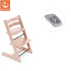 Tripp Trapp® Højstol bøg inkl. newborn sæt - serene pink-Børn Højstole Med Tilbehør