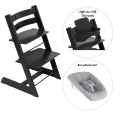 Tripp Trapp® Højstol inkl. newborn sæt og babysæt- sort-Børn Højstole Med Tilbehør