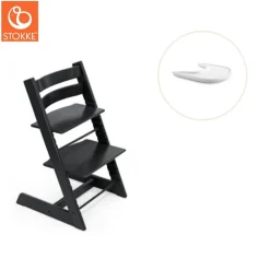 Stokke® / Tripp Trapp® Højstol inkl. tray - sort/hvid-Børn Højstole Med Tilbehør