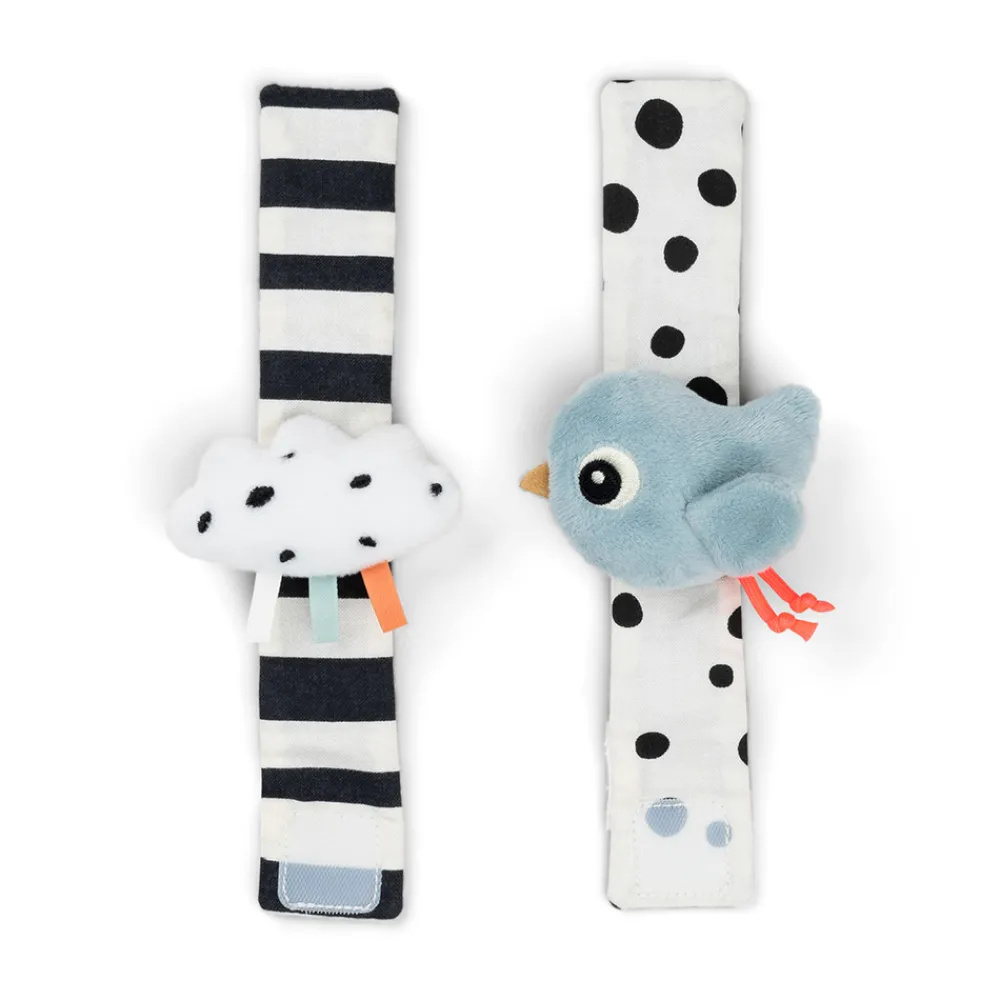 Done By Deer Håndledsranglesæt 2 stk. Happy clouds Blå- Bideringe & Rangler