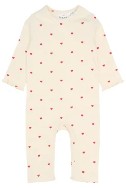 The New Siblings Holiday Heart Rib Jumpsuit - GARDENIA- Juletøj|Heldragter U. Fod