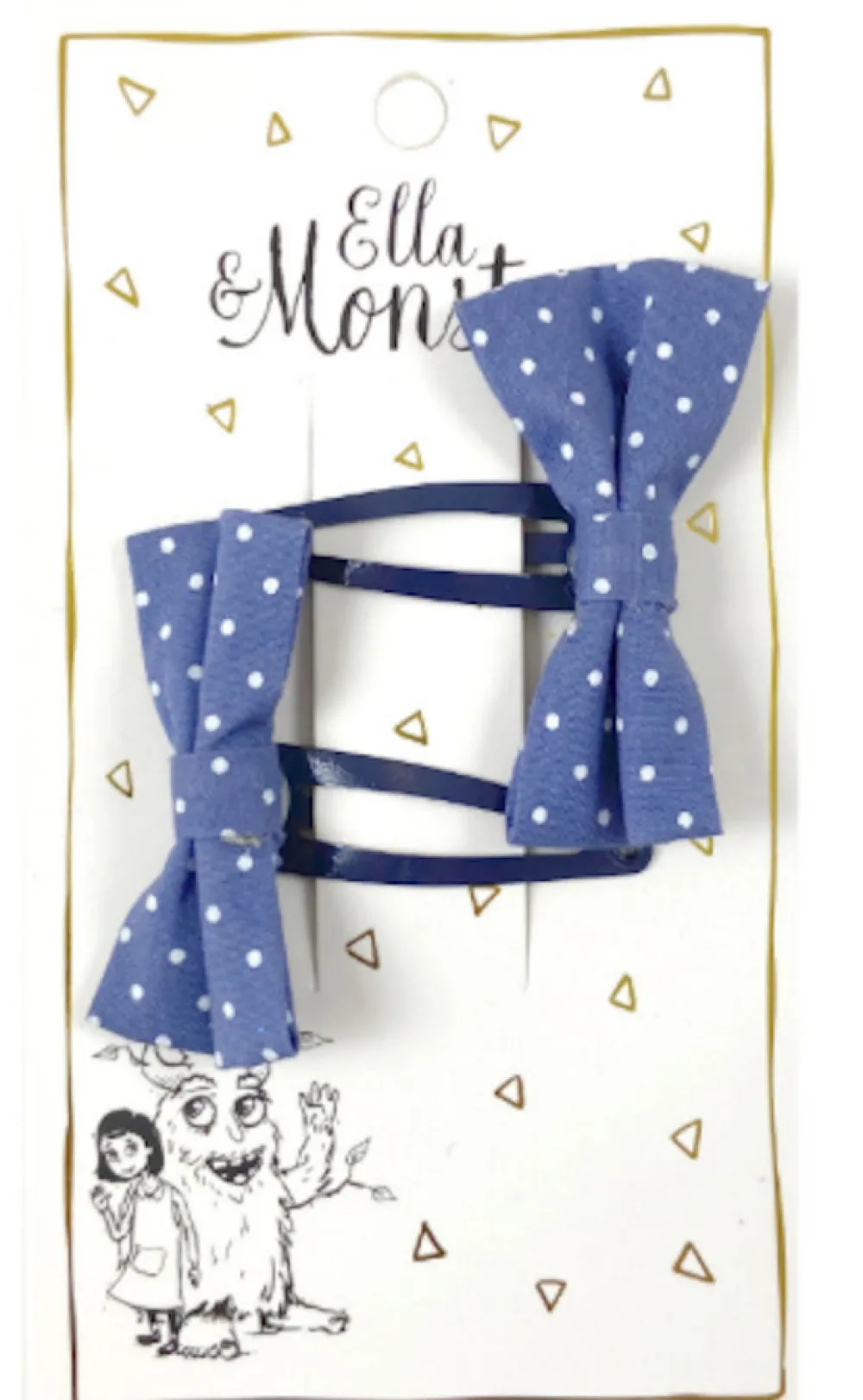 Ella & Monster Hårclips Blue Butterfly Dot- Festtøj & Tilbehør