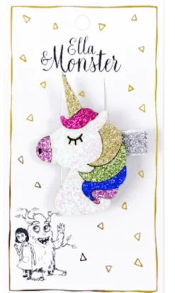 Ella & Monster Hårclips Disco Unicorn- Festtøj & Tilbehør
