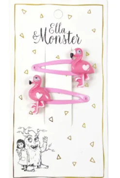 Ella & Monster Hårclips Pink Flamingo- Festtøj & Tilbehør