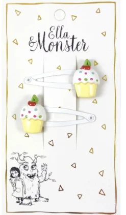 Ella & Monster Hårclips White Cup Cake- Festtøj & Tilbehør
