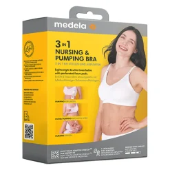 Medela 3-i-1 amme- og pumpe-BH hvid L- Amme Bh'Er