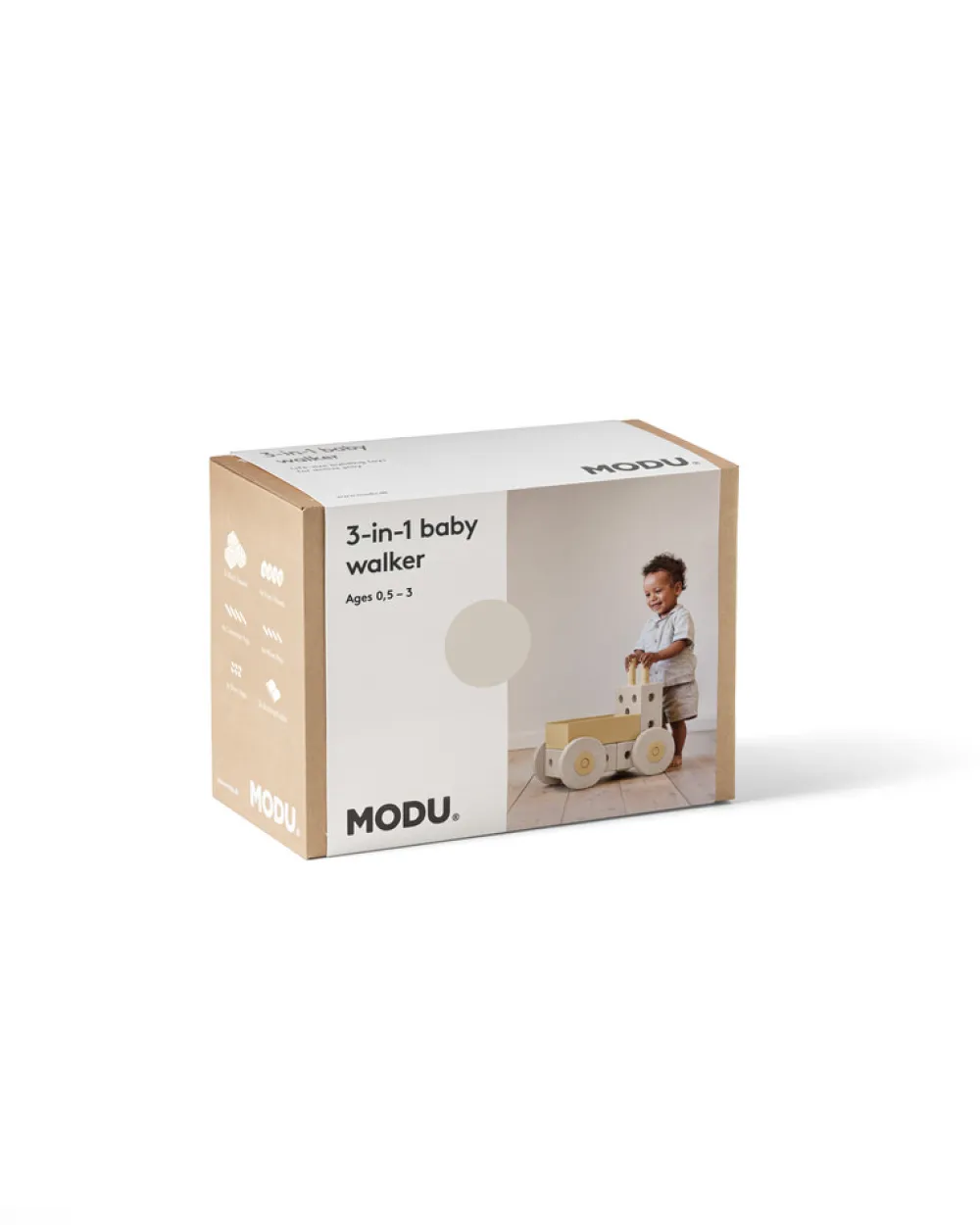 MODU 3-in-1 Baby Walker Sand Grey / Honey Yellow- Gåvogne & Aktivitetsborde