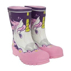 Viking Jolly print gummistøvle - Purple/Multi- Lange Gummistøvler