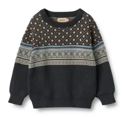 Wheat Julius Jacquard Pullover - 1432- Cardigans, Veste & Trøjer