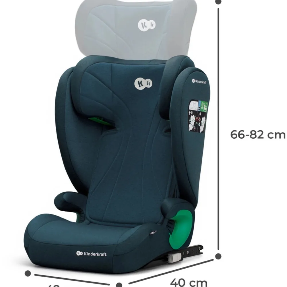 Kinderkraft Junior Fix 2 i-Size - harbor blue- Autostole 100-150 Cm (4-12 År)