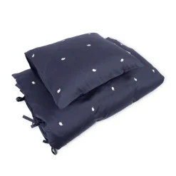 Filibabba Junior sengetøj - Midnight med broderet Christian hval-Børn Sengetøj