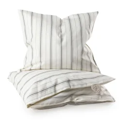 Sebra Junior sengetøj, cream stripe,beige/blå 140x100-Børn Sengetøj