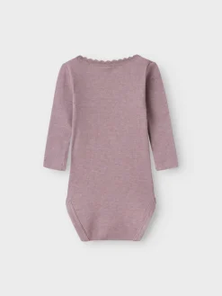 NAME IT Kab langærmet boby - Elderberry- Bodystocking Langærmet