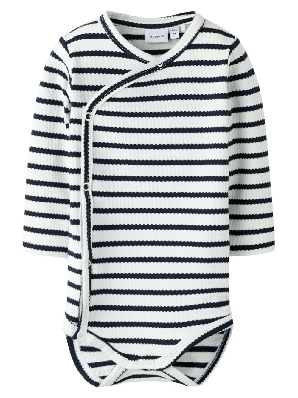 NAME IT Kattie Langærmet Wrap Body - Cloud Dancer- Bodystocking M. Skrålukning