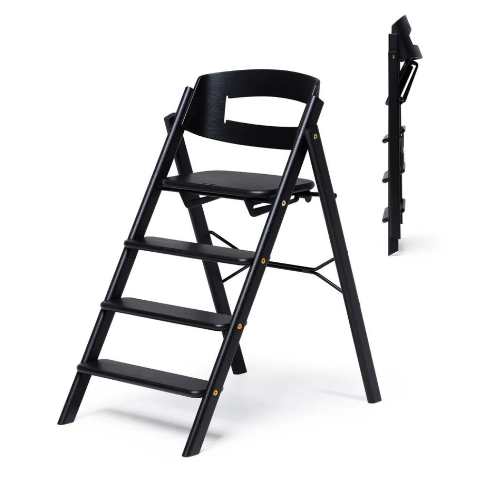 KAOS Klapp højstol foldbar - eg sort-Børn Højstole Uden Tilbehør