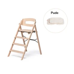 KAOS Klapp højstol foldbar bøg inkl. pude - natur-Børn Højstole Med Tilbehør