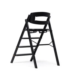 KAOS Klapp højstol foldbar eg inkl. pude - sort-Børn Højstole Med Tilbehør