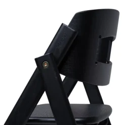 KAOS Klapp højstol foldbar eg inkl. pude - sort-Børn Højstole Med Tilbehør