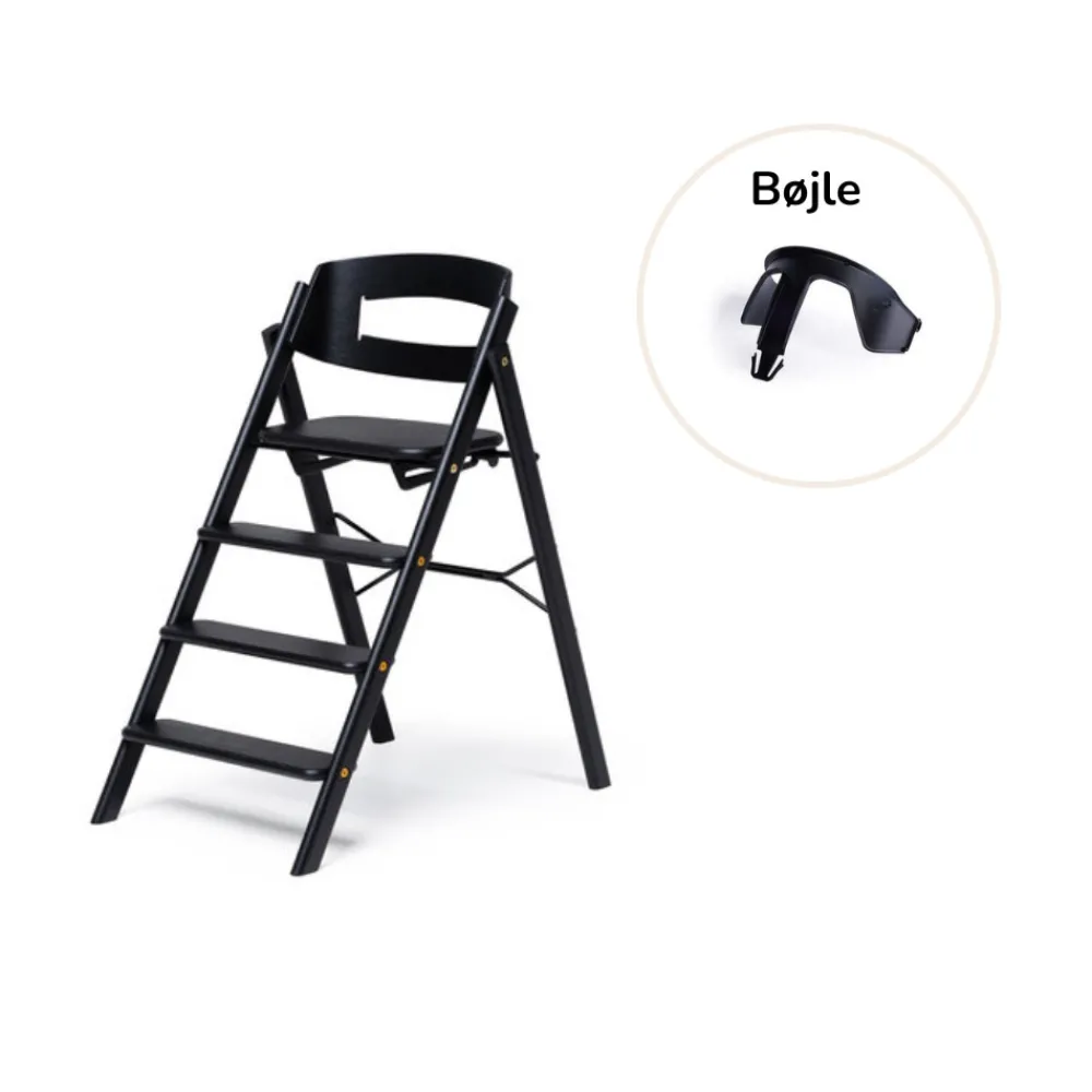 KAOS Klapp højstol foldbar eg inkl. bøjle - sand-Børn Højstole Med Tilbehør