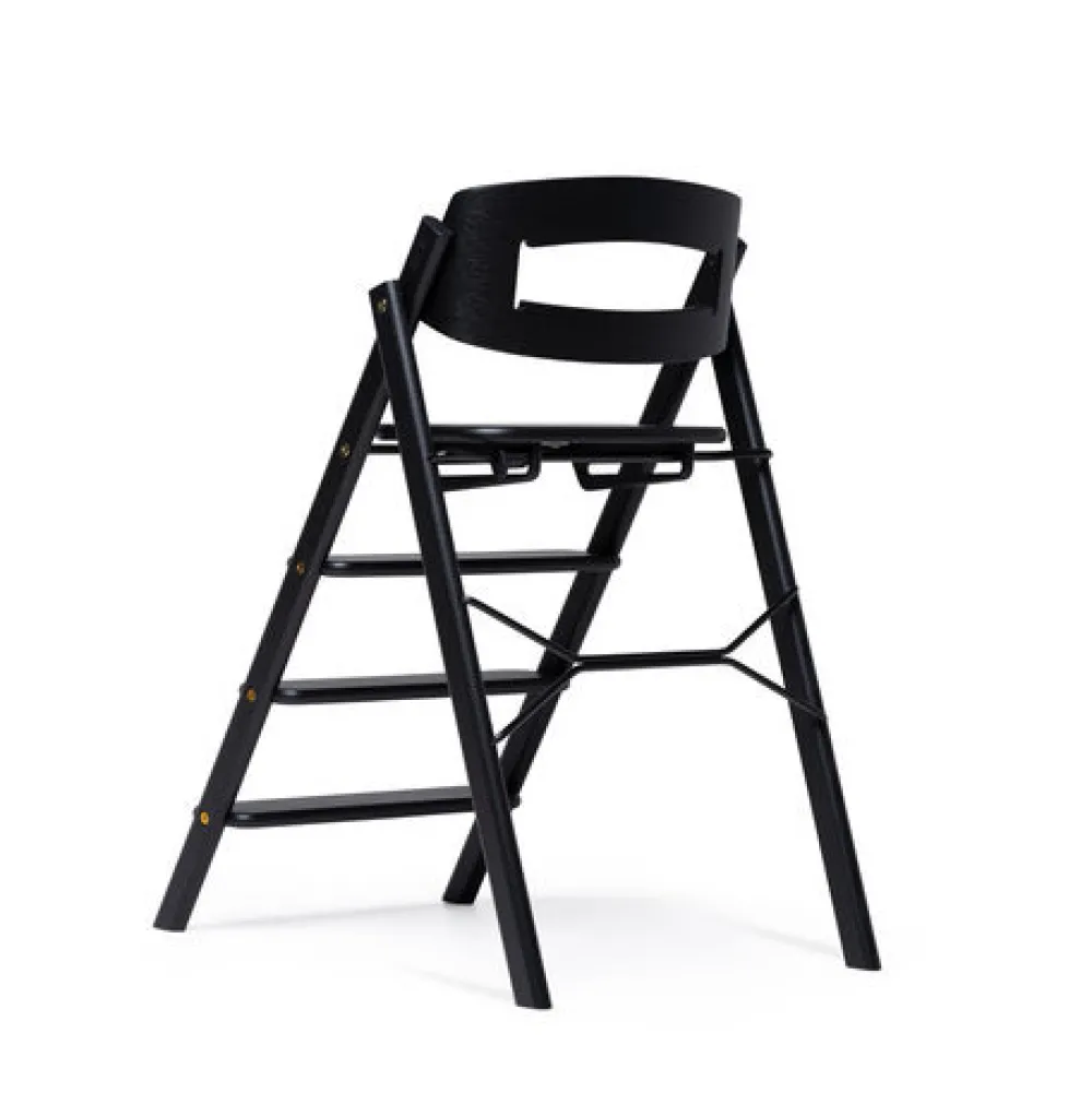 KAOS Klapp højstol foldbar eg inkl. bøjle og bakke - sort-Børn Højstole Med Tilbehør