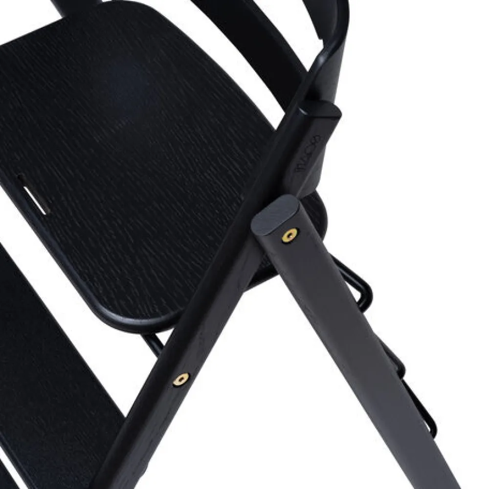 KAOS Klapp højstol foldbar eg inkl. bøjle og bakke - sort-Børn Højstole Med Tilbehør